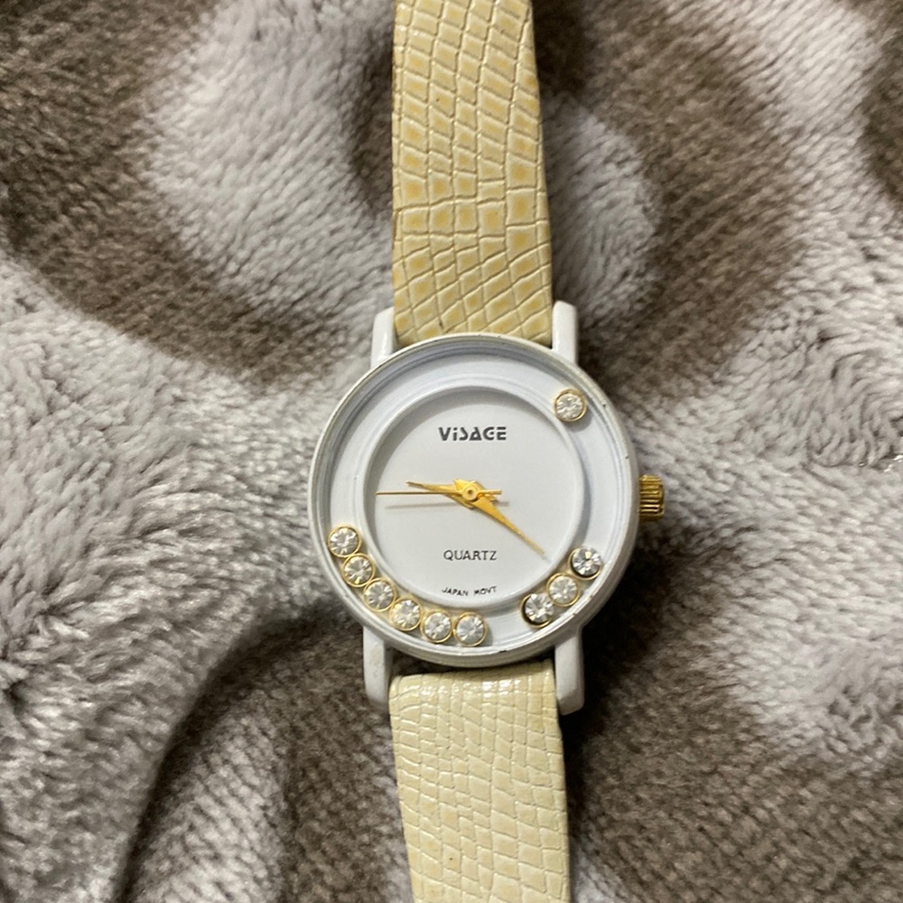 Pretty petite Visage watch with rhinestones